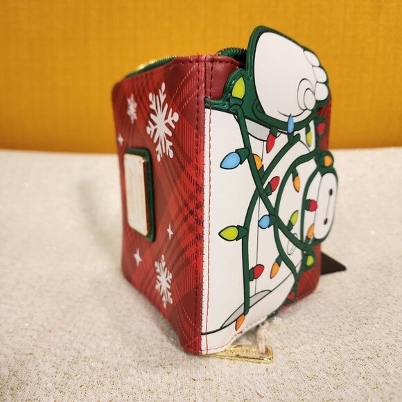 Loungefly Disney Big Hero 6 Baymax Holiday Lights Plaid Christmas Zip Wallet NEW - Picture 12 of 12